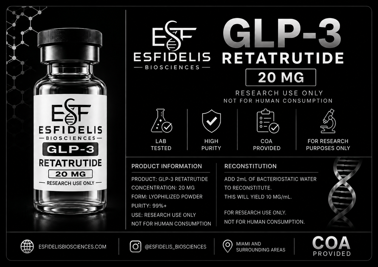 ESFIDELIS GLP-3 Retatrutide 20 MG